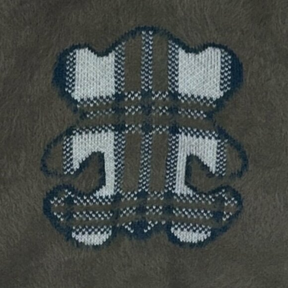 Love Bird Fuzzy Knit Kids Cardigan Brown Plaid Teddy Bear Patch Soft Angora Feel - Picture 5 of 6